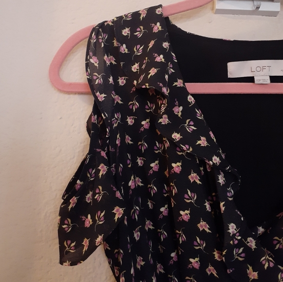 Loft Violet cold shoulder floral midi dress - Picture 9 of 12